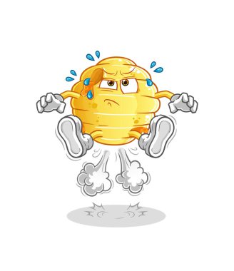 Bal peteği osuruktan atlama illüstrasyonu. karakter vektörü