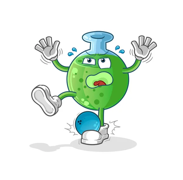 Chemical Glass Hiten Bowling Cartoon Cartoon Mascot Vector — Stock Vector