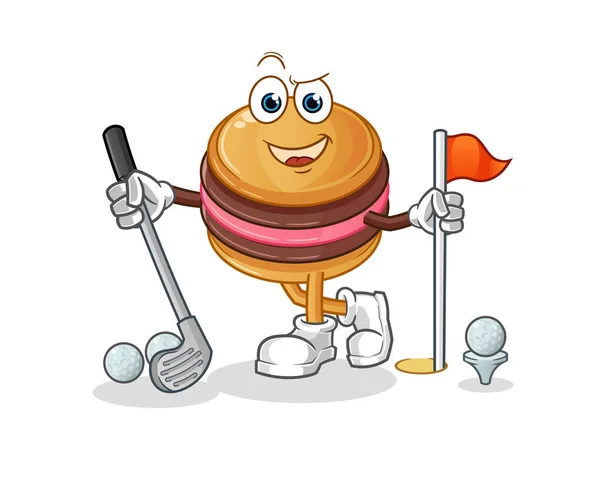 Kurabiye golf oynuyor. çizgi film karakteri