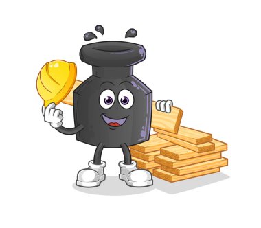 Mürekkep üretici vektörü. çizgi film karakteri