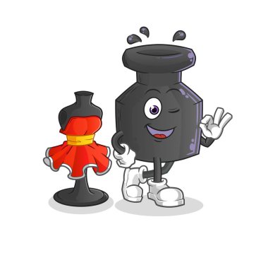 Mürekkep tasarımcısı vektörü. çizgi film karakteri