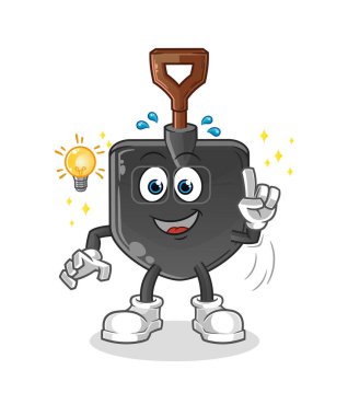 Küreğin bir çizgi filmi var. maskot vektörü