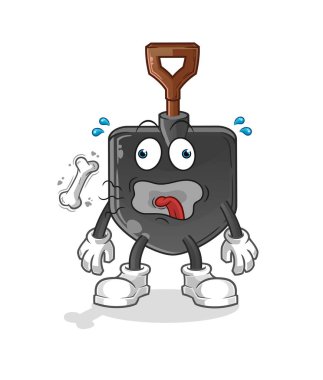 Kürek geğirme maskotu. çizgi film vektörü