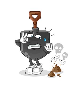 Pis kokulu resimli kürek. karakter vektörü