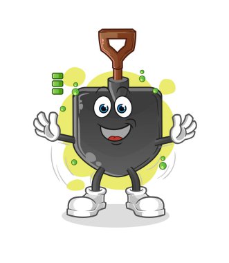 Kürek batarya karakteri. çizgi film maskotu vektörü