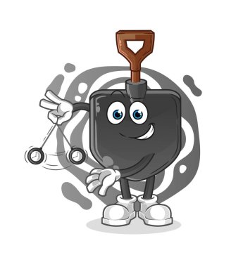 Kürek hipnotize edici çizgi film. çizgi film maskotu vektörü