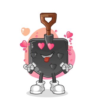 Kürek Fallin aşk vektörü. çizgi film karakteri