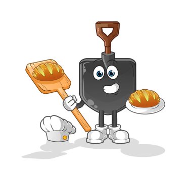 Ekmekli kürekçi. çizgi film maskotu vektörü