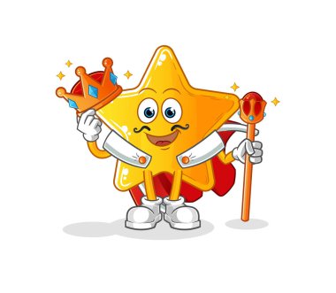 Yıldız kral vektörü. çizgi film karakteri