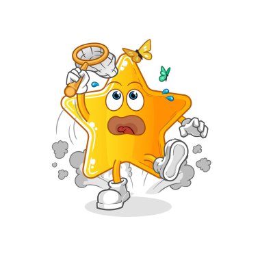 Yıldız avı kelebek çizimi. karakter vektörü