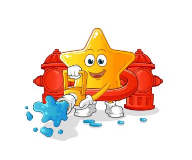 Yıldız itfaiyeci vektörü. çizgi film karakteri