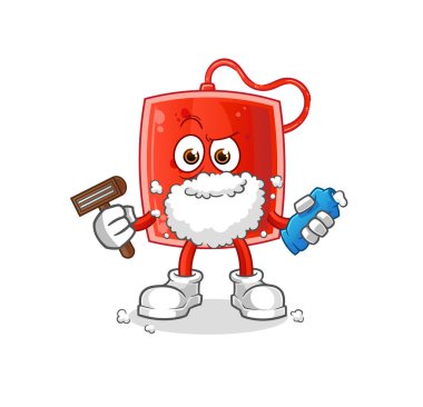 Kan torbası yüz kılı vektörü. çizgi film karakteri