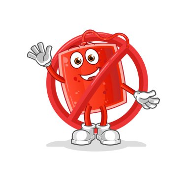 Kan torbası maskotuna hayır de. çizgi film vektörü