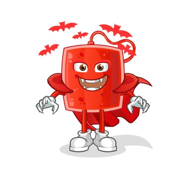 Kan torbası Drakula illüstrasyonu. karakter vektörü