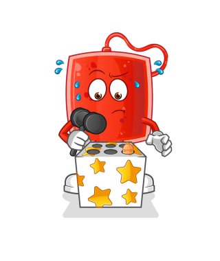 Kan torbası bir maskot öldürdü. çizgi film vektörü