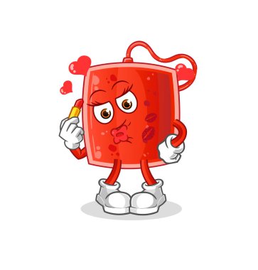 Kan torbası maskot. çizgi film vektörü