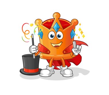 Taç sihirbazı illüstrasyonu karakter vektörü