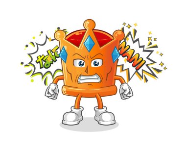 Crown Anime kızgın vektörü. çizgi film karakteri