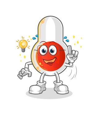 Termometrenin bir fikir karikatürü var. maskot vektörü