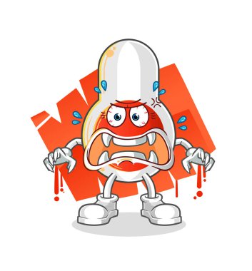 Termometre canavar vektörü. çizgi film karakteri