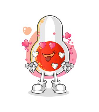 Termometre düşme vektörü. çizgi film karakteri