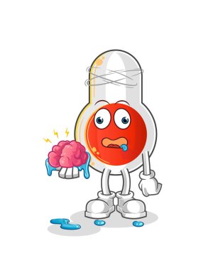 Termometre, beyin vektörü yok. çizgi film karakteri