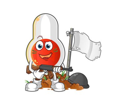 Termometre ordu karakteri. çizgi film maskotu vektörü