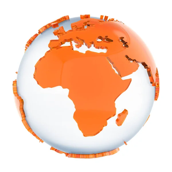 Γυάλινη Σφαίρα Πορτοκαλί Ηπείρους Απεικόνιση Εικόνα Αρχείου