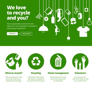 Recycle, Ecology & Waste management banners  clipart
