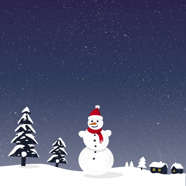 Feliz Natal cartão de saudação nevado —  Vetores de Stock