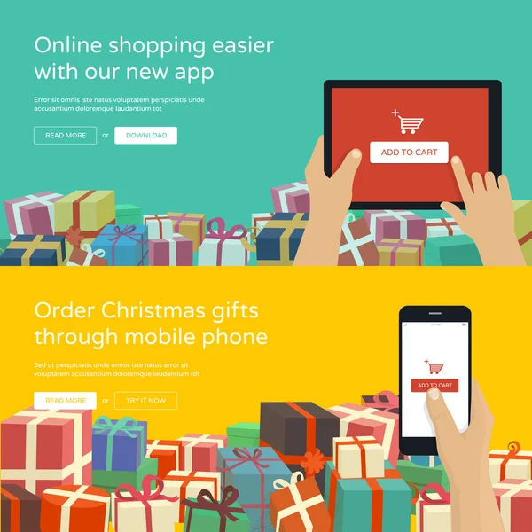 Banner di shopping online per il sito web — Vettoriale Stock