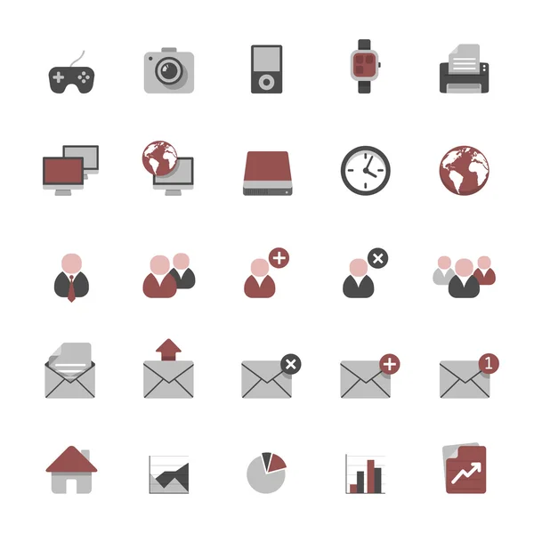 Conjunto de iconos de diseño plano multimedia — Vector de stock