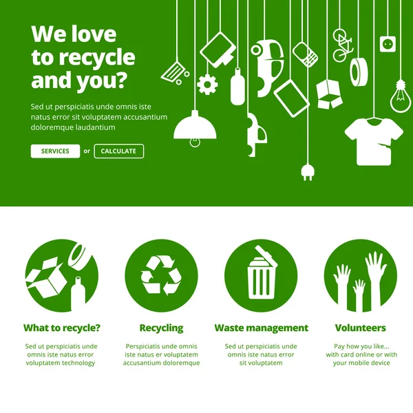 Баннеры "Recycle, Ecology & Waste Management" — стоковый вектор