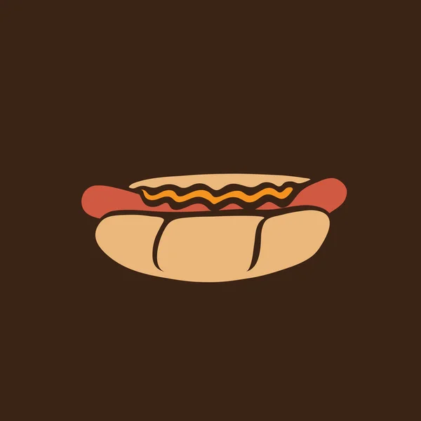 Hot-Dog ikona retro — Wektor stockowy