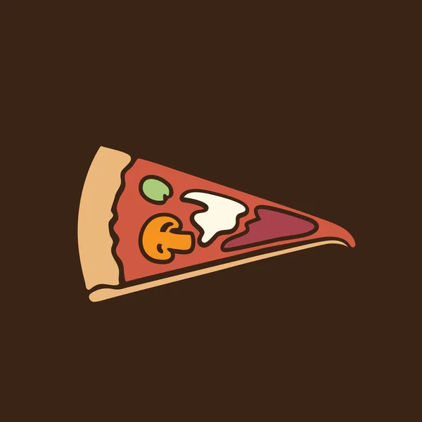 Ícone retro de fatia de pizza — Vetor de Stock