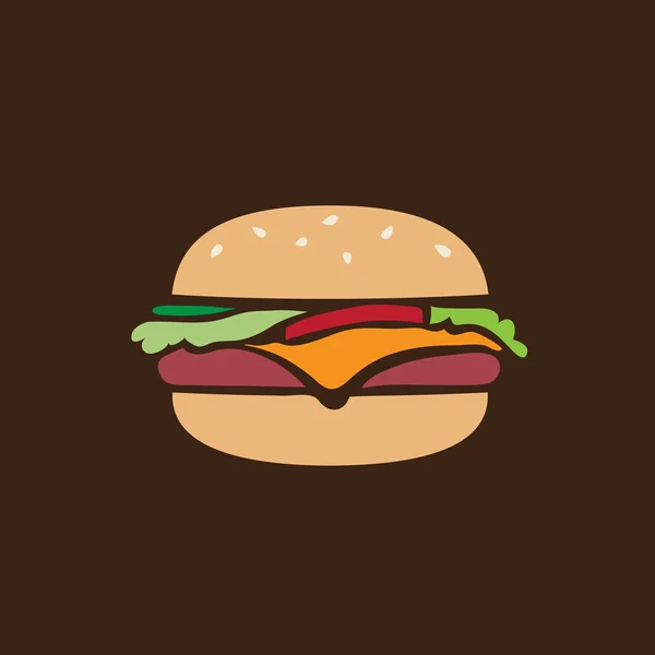 Ícone retro hambúrguer —  Vetores de Stock