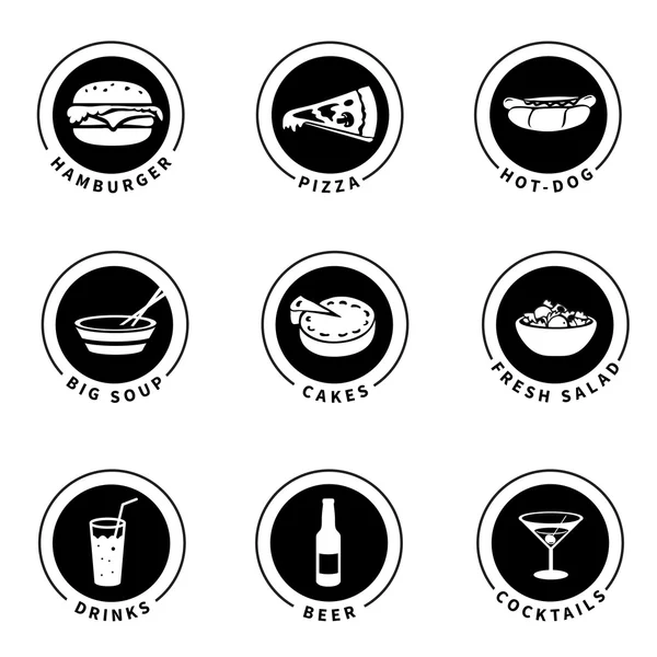 Comida & bebida Iconos . — Vector de stock