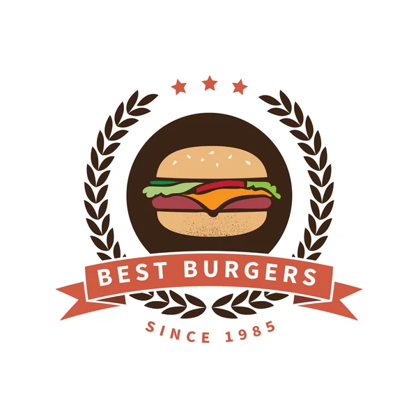 Qualität Vintage-Stil Burger-Label — Stockvektor