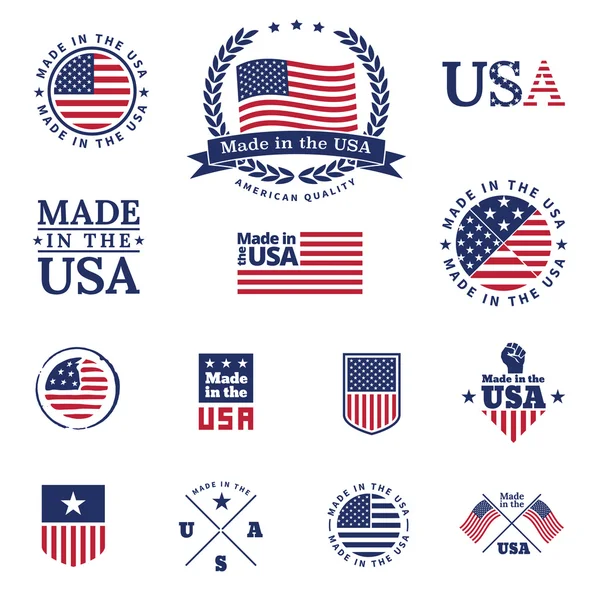 Made in Usa - işaretleri ve etiketleri koleksiyonu.