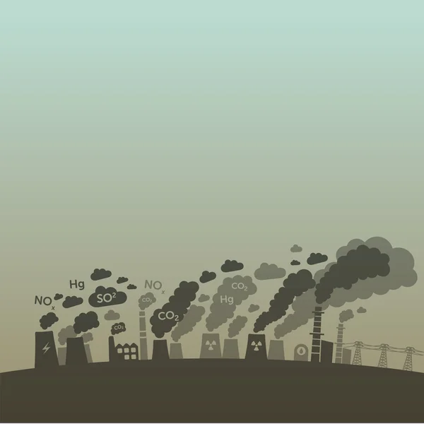 Pollution de l'industrie lourde . — Image vectorielle