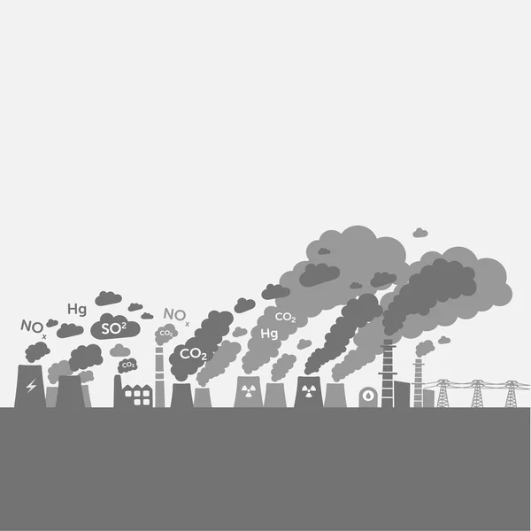 Pollution de l'industrie lourde — Image vectorielle