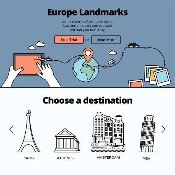 Reseplanering illustration — Stock vektor