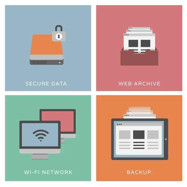 Set of Secure data icons Vector Graphics