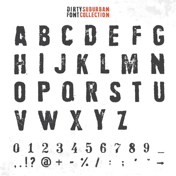 Alphabet with numbers and symbols. Vector Graphics