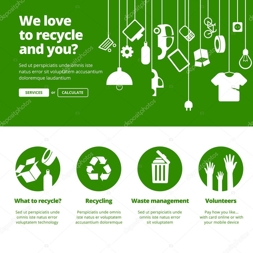 Recycle, Ecology & Waste management banners Stock Vector Image by