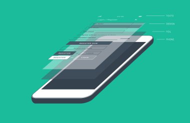Cep telefonu ekran katmanlara ayrılır