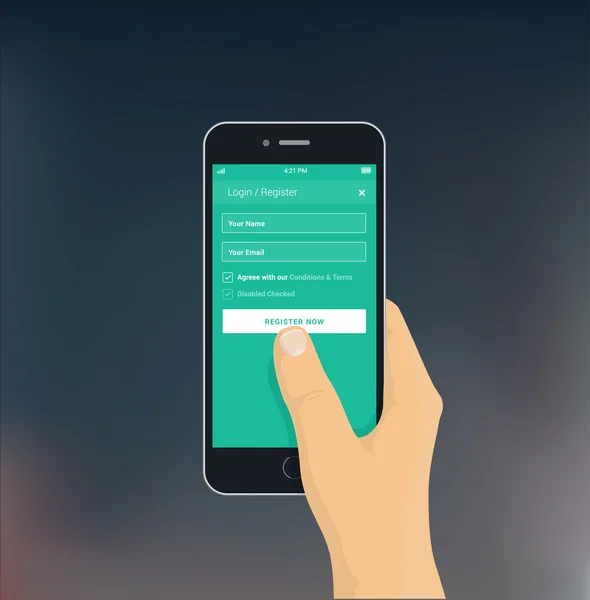 Giriş, cep telefonunuzu kullanarak Web sitenize kayıt — Stok Vektör