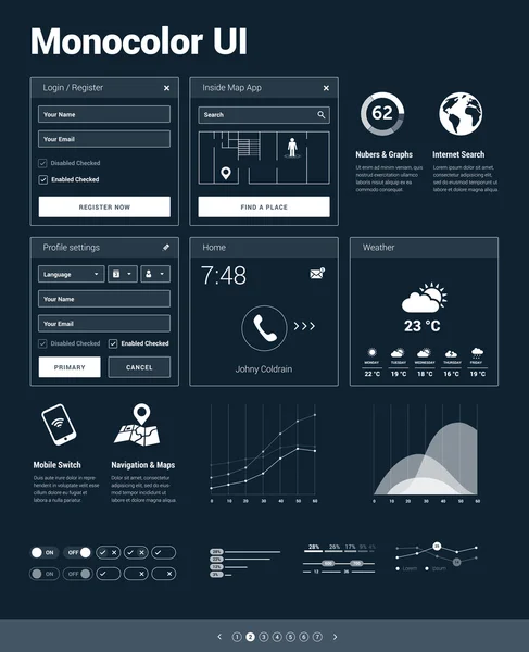 Conjunto de elementos de design de interface de usuário — Vetor de Stock