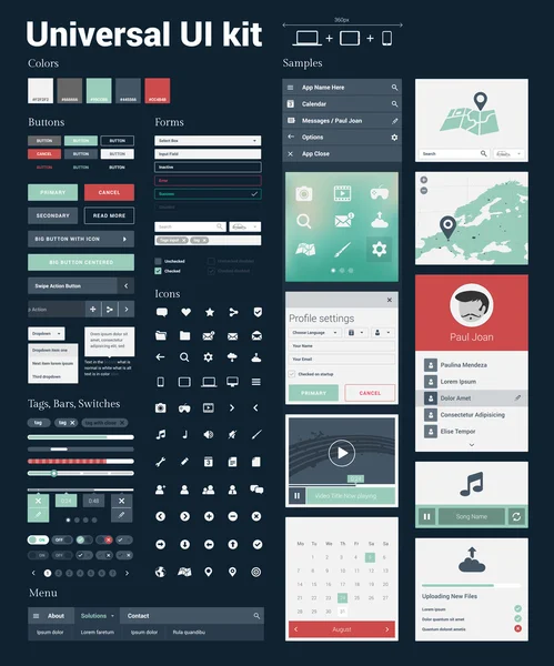 Kit de interfaz universal — Archivo Imágenes Vectoriales