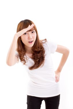 arayan, bulma, kameraya, stüdyo çekim arama kadın